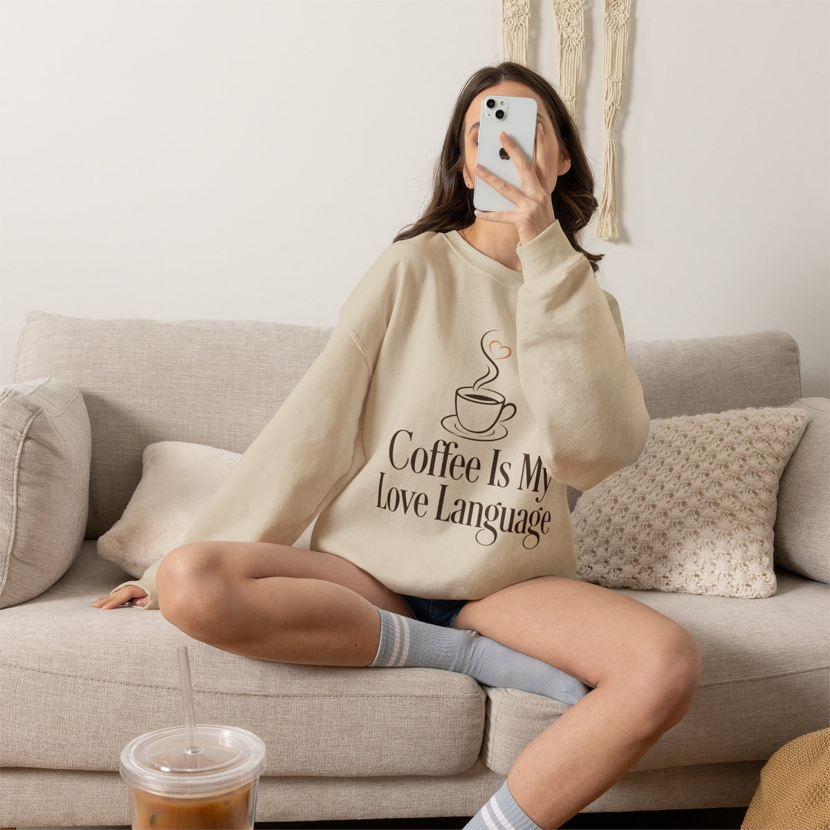 Coffee Is My Love Language Sweatshirt | Cozy Coffee Lover Crewneck Gift